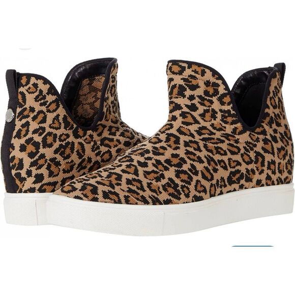Steve Madden Loxer knit leopard pull on sneaker 8 - Picture 1 of 10